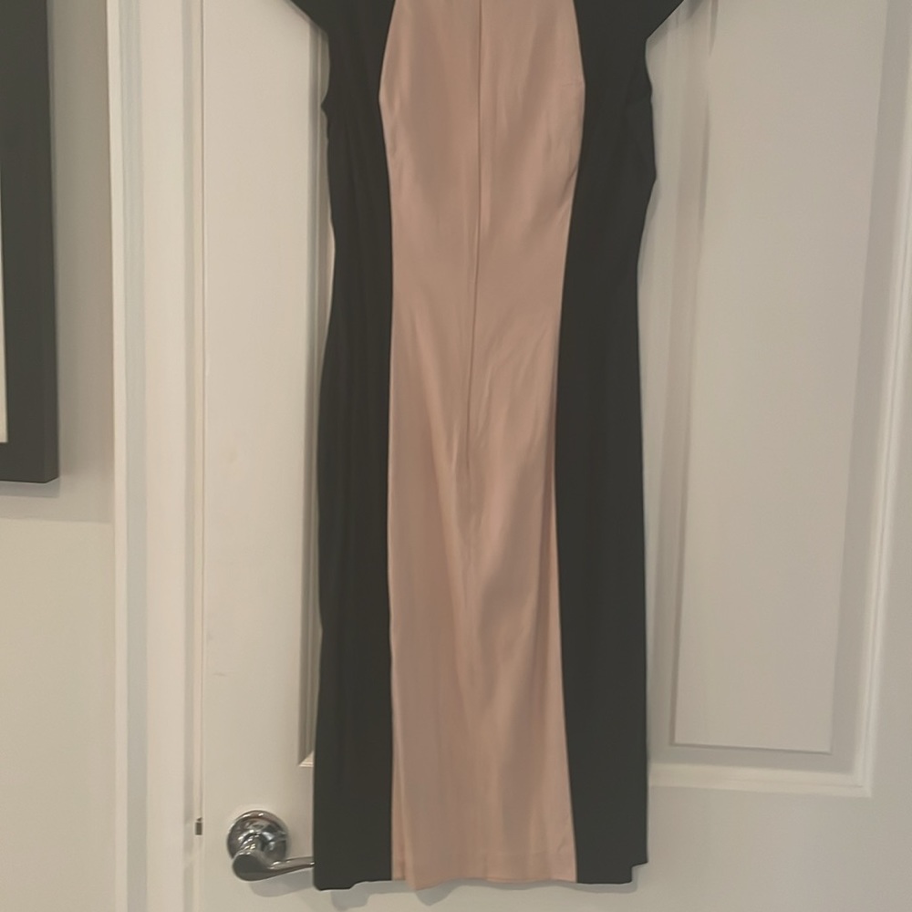 French Connection pink and Black color block LBD size 8 cap sleeves sheath dress - Picture 7 of 8